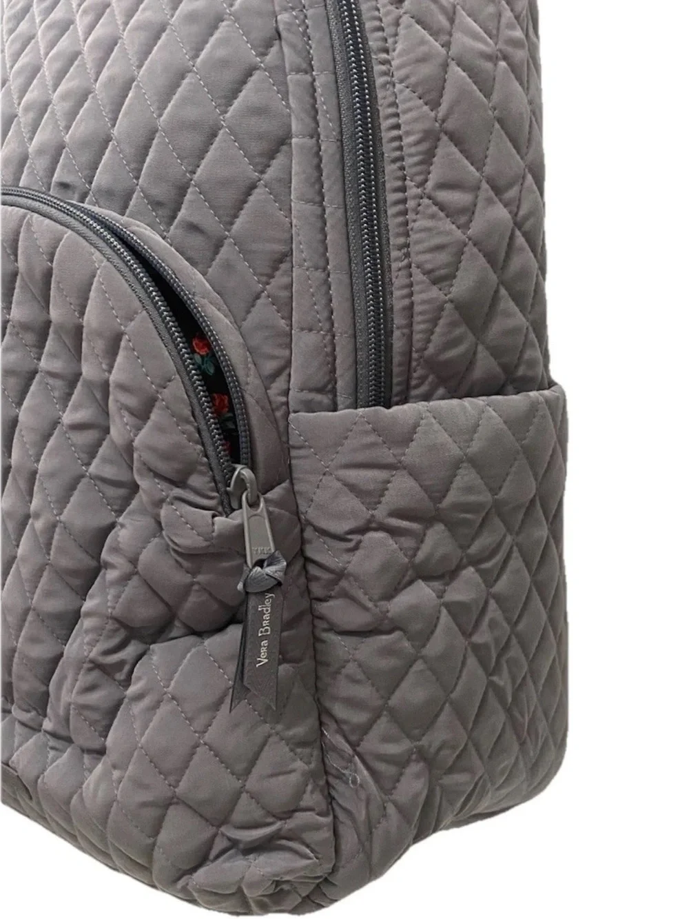 Vera Bradley Large Essential Backpack Laptop NWT Microfiber carbon gray NWT